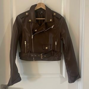 Faux brown leather jacket - excellent condition